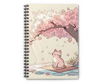 Katze & Sakura Spiralblock – Kawaii Linolbuch
