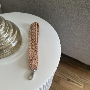 Keychain wristlet | Handmade crochet keychain | Boho neutral keychain