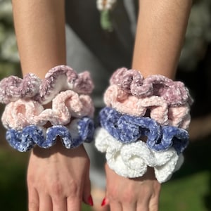 Velvet Crochet Hair Scrunchie | handmade scrunchie | crochet hair tie | velvet scrunchie | hair accessories
