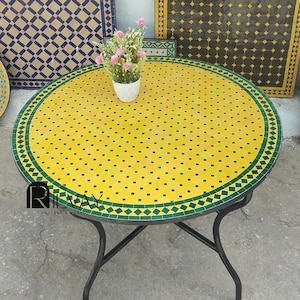 Unique mosaic Dining Table for Outdoors – Ceramic Tile Design for Elegant and Durable Patio and Garden Furniture