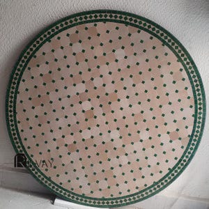 Mosaic Patio Table for Outdoor Living – Handmade Round Moroccan Tile Table – Wrought Iron Garden Furniture for Elegant Spaces