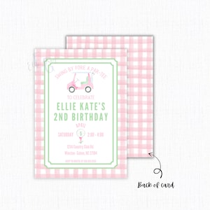 Preppy Golf Birthday Invitation | Golf Birthday Party |  Par TEE Invite | FORE invite | Watercolor Golf Invitation | Girl Golf Birthday|Pink