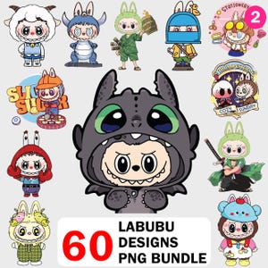 60 Labubu design bundle vol 2 , Labubu PNG, Labubu png bundle, Labubu clipart, Labubu Bundle png, Cute Cartoon, Labubu Download