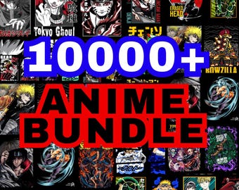 Paquete de más de 10 000 diseños de anime con fondo transparente de alta calidad, diseños impresos a pedido, camisetas, sudaderas, ropa, anime PNG, paquete PNG grande