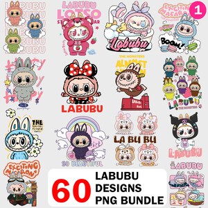 60 Labubu design bundle vol 1 , Cute Labubu PNG, Labubu png bundle, Labubu clipart, Labubu Bundle png, Cute Cartoon, Labubu Download