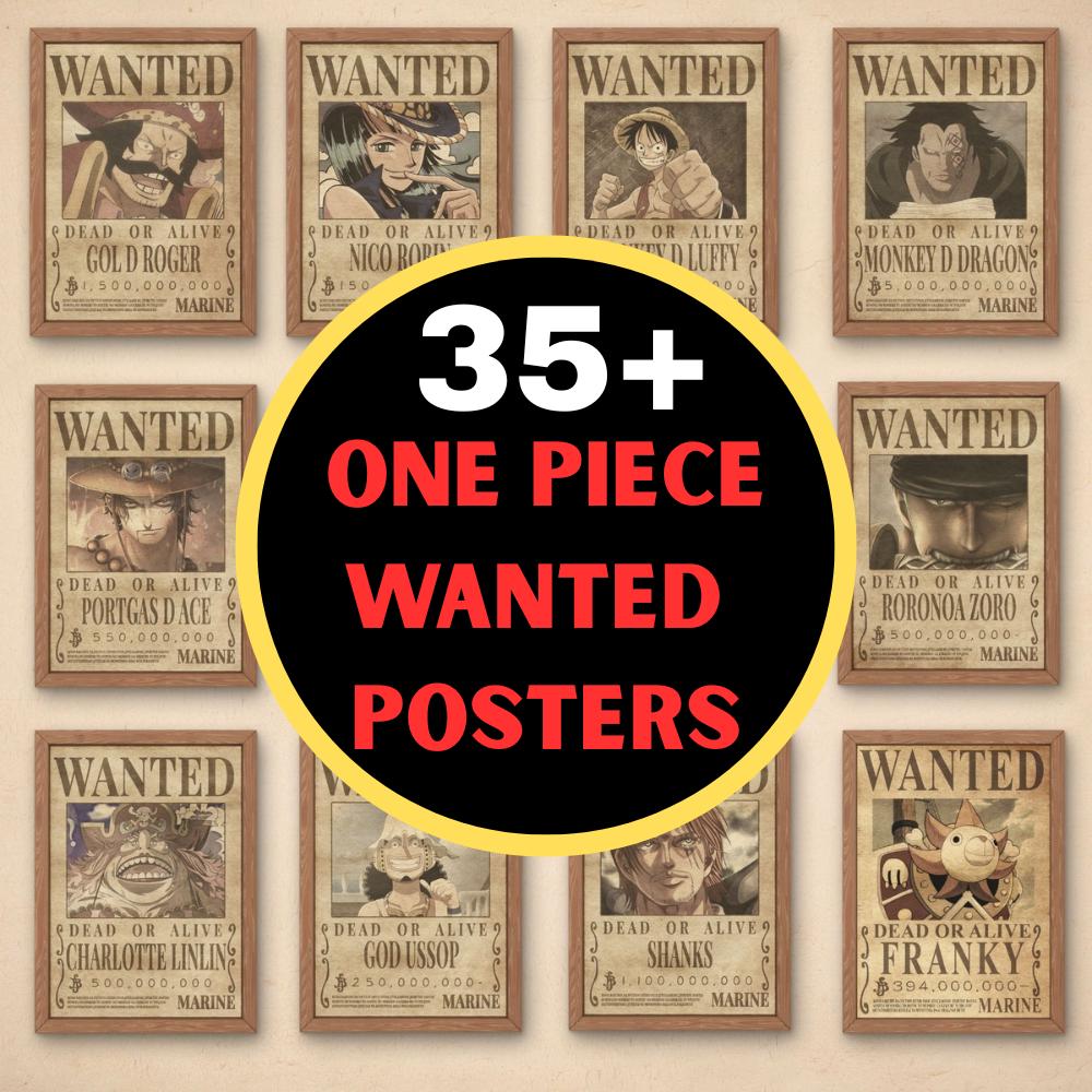 ワンピース Wantedポスター風ピンバッジ 7個セット VMPD7-714-20 ワンピース WANTEDポスターセット 手配書 - メルカリ