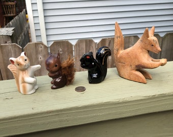 Vintage Squirrel Figurines - Unique Group of Four