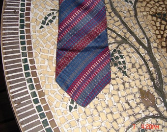 Vintage Yves Saint Laurent Stripe Silk Necktie - Hipster Chic