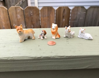 Vintage Set of Five Dog figurines - Great Starter Collection