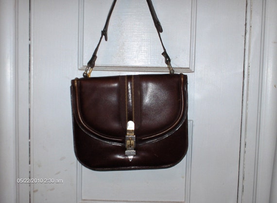 Vintage  Saks Fifth Ave. Leather Hand Bag - Argen… - image 2