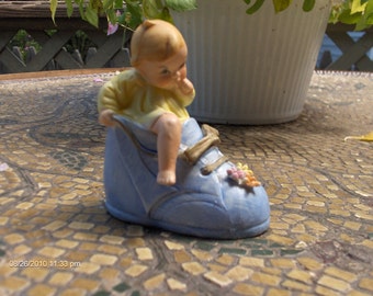 Vintage  Baby in Bootie Figurine by Norleans - Cute