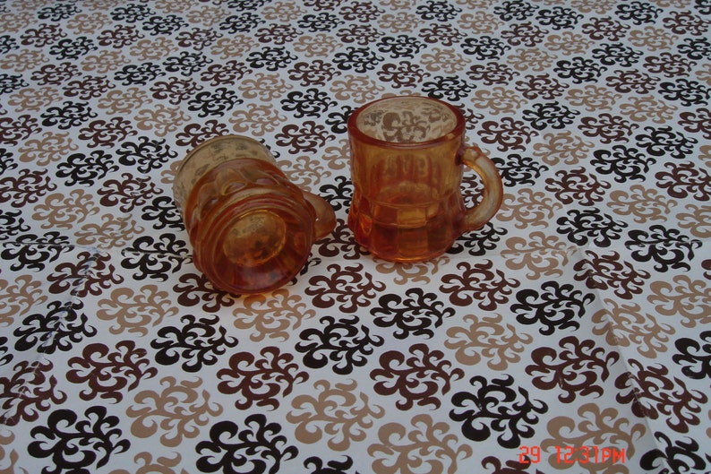 Vintage Amber Colored Shot Glasses image 4