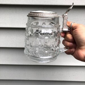 Vintage Dinkel Acker Original German Beer Knobby Glass Stein/Tankard - Very Rare