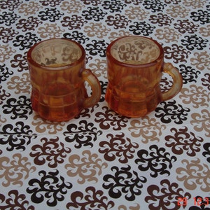 Vintage Amber Colored Shot Glasses image 2