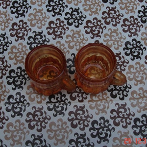 Vintage Amber Colored Shot Glasses image 3