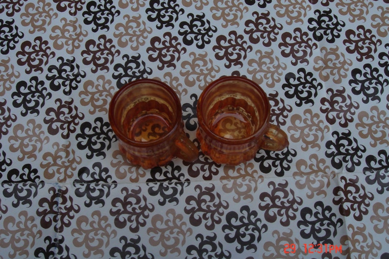 Vintage Amber Colored Shot Glasses image 3
