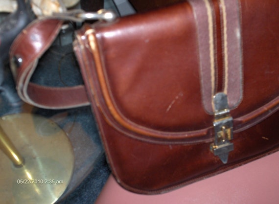 Vintage  Saks Fifth Ave. Leather Hand Bag - Argen… - image 5