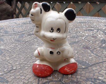 Vintage Ceramic Mickey Mouse Collectible Bank - Rare