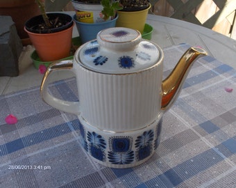 Antique Porcelain Coffee Pot - Gibson Staffordshire England - Beautiful