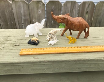 Vintage Collectible Elephant Figurines (6) - Instant Collection - Sweet