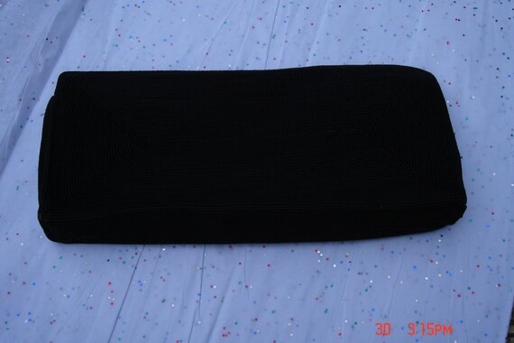 Vintage Black Textured Clutch Bag with Rhinestone… - image 3