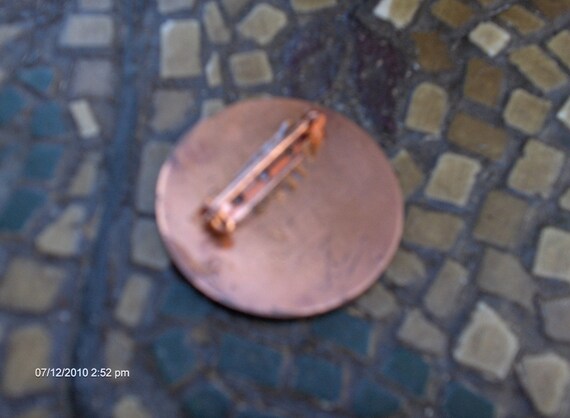 1970s Copper Enamel Brooch/Pin - image 2