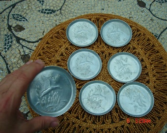 Vintage Aluminum Wild Duck Coasters (7)