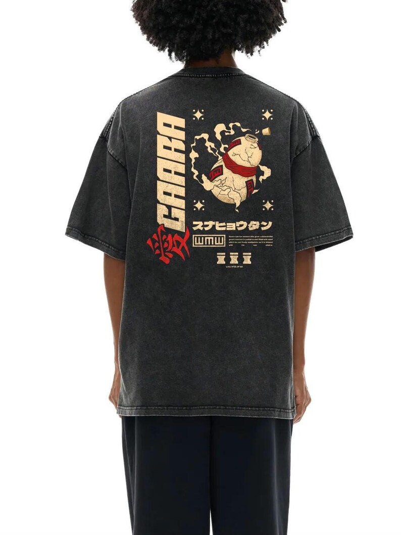 Gaara T-Shirt Kanji Of The Sand Naruto Uzumaki Shippuden Black Shirt All Size