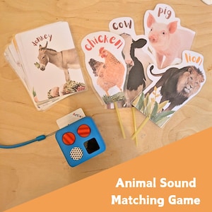 Tarjetas didácticas con sonidos de animales para niños pequeños / Incluye lista de sonidos / Juego imprimible / Compatible con tarjetas MYO Yoto / Inspirado en Montessori