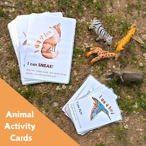 16 Animal Movement Flashcards | Busy Bag Gross Motor Activity | Early Education, Circle Time, Homeschool, Preschool Toddler Activity