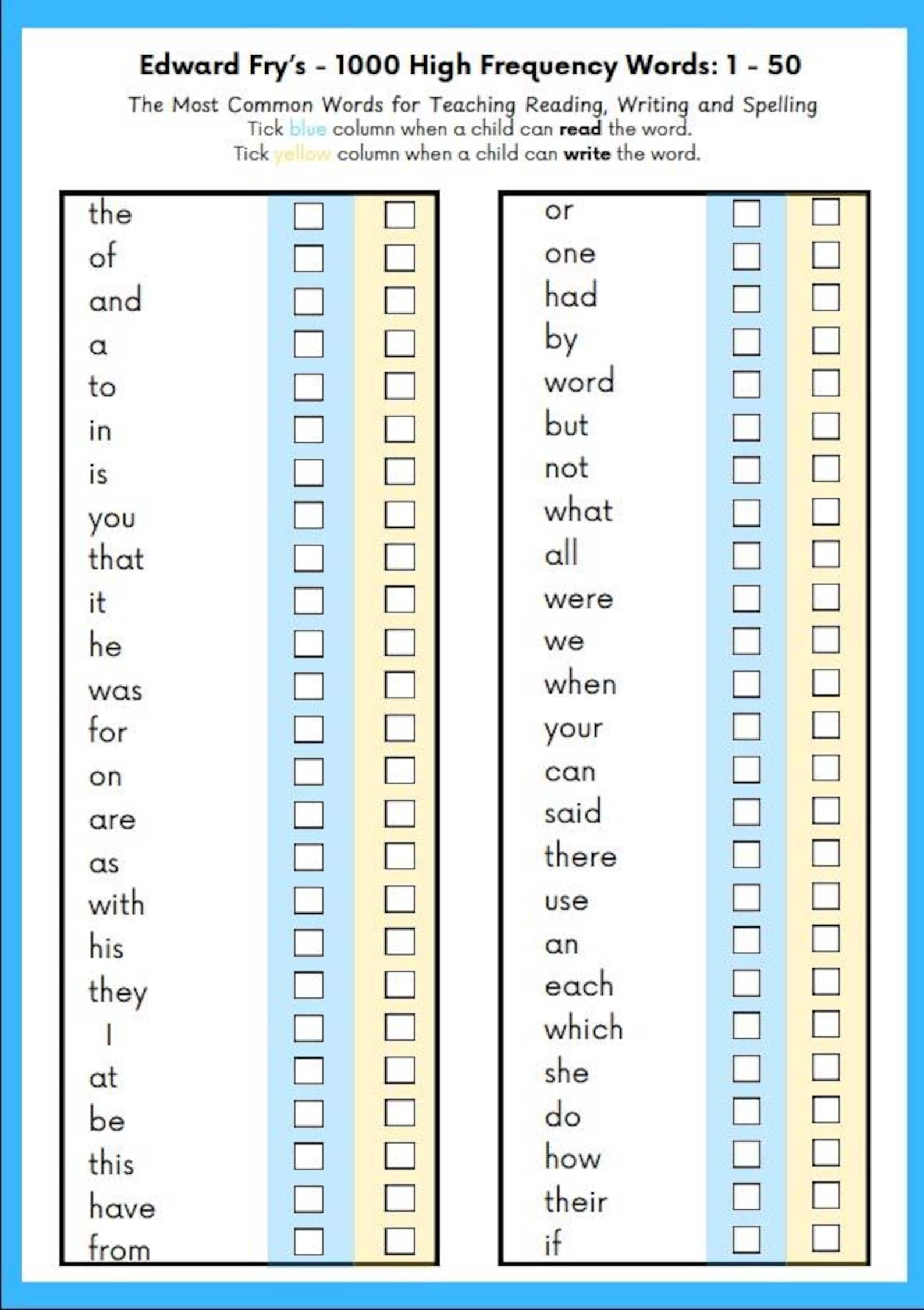High Frequency Words - Football Theme - for Teaching Reading, Writing ...