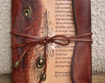 A5 Refillable Rustic Leather Journal Hand Tooled, Hand Written