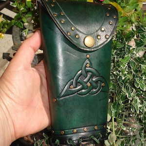 Leather Quiver For Cross Bow Darts, Hand Tooled