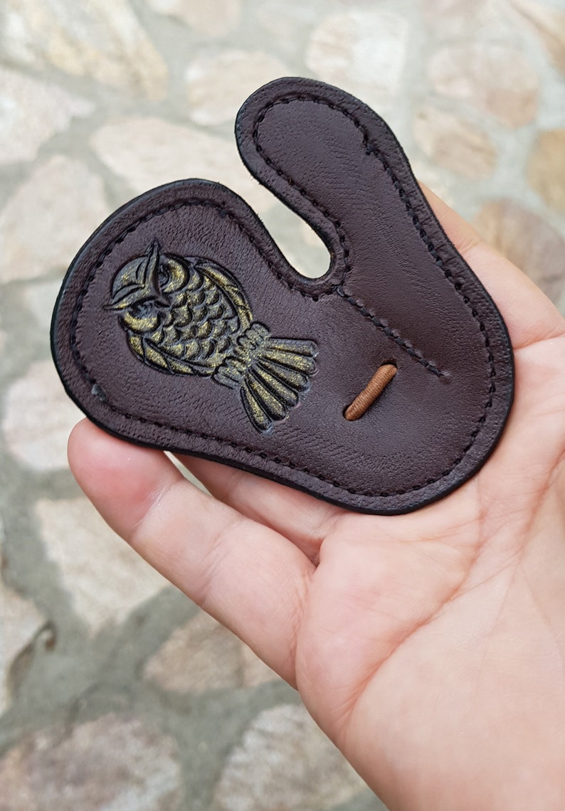 Archery Leather Finger Tab With A Pull Cord Etsy