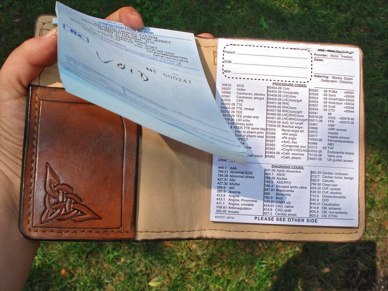 Leather Rx Cover Prescription Pad Holder for Two US Size Etsy