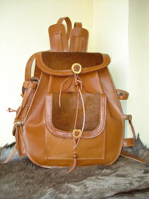 Leather Backpack Hand Stitched Etsy