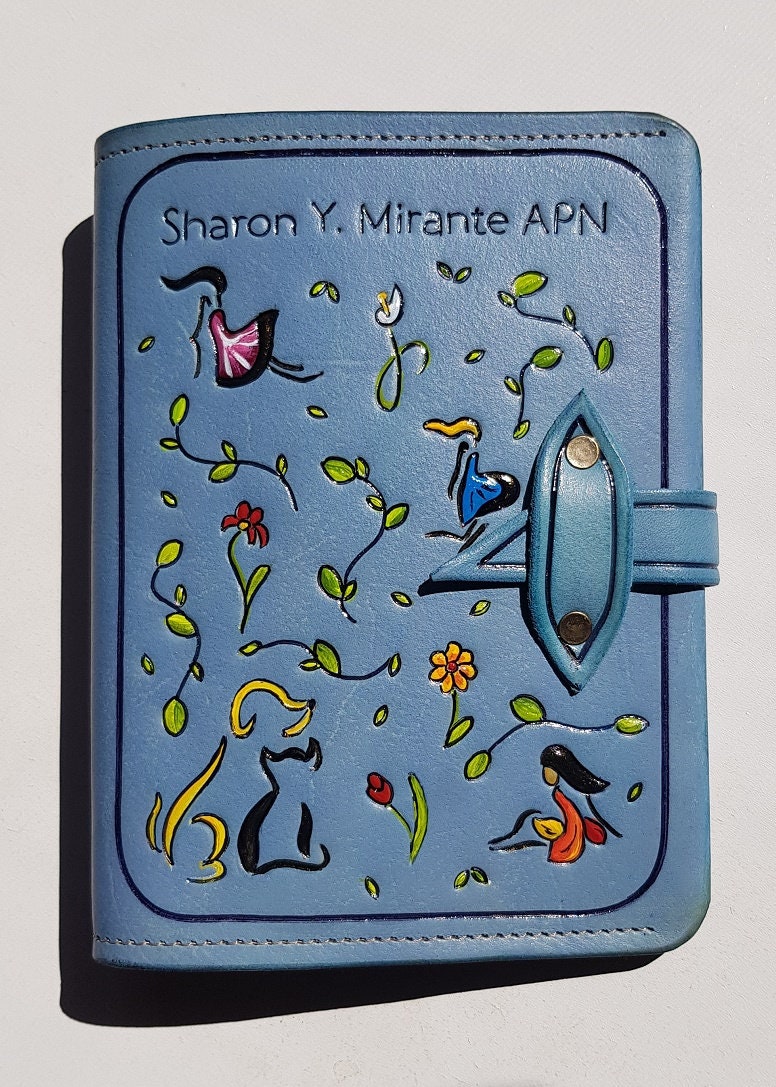 Leather Rx Cover Prescription Pad Holder for Two US Size Etsy