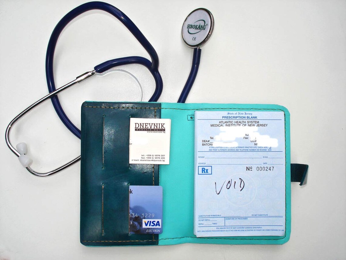 Leather Rx Cover Prescription Pad Holder for One US Size Etsy