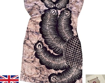 Handmade Batik Kaftan Dress – Free Size – Boho Beach Wear, Loungewear, Festival, Resort Wear – Made in Sri Lanka