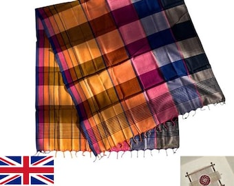 Handwoven Cotton Wrap Scarf: Sri Lankan Handloom Shawl