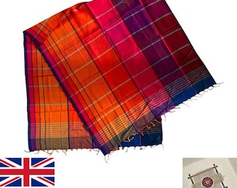 Handwoven Cotton Handloom Shawl: Sri Lankan Multicolor Wrap Scarf