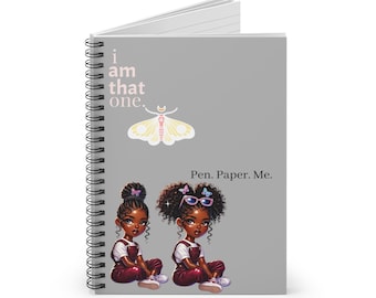 Motivational Spiral Notebook - Cute Black Girl Design, Ideal for Students, Journaling, Gifts, Back to School, Affirmation