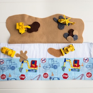 Car Playmat, Toy Car Storage, Travel Toys for Toddlers, Construction Birthday Party, Construction Gift for Boy,