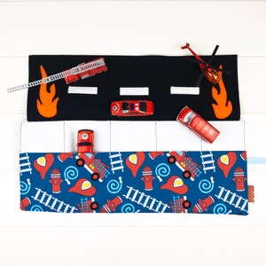 Felt Fire Truck Toy Car Carrier Playmat: Kids Birthday Gift