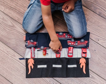 Fire Truck Travel Play Mat: Kids Road Trip Toy