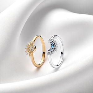 Pandora sun and moon ring set - Etsy 日本