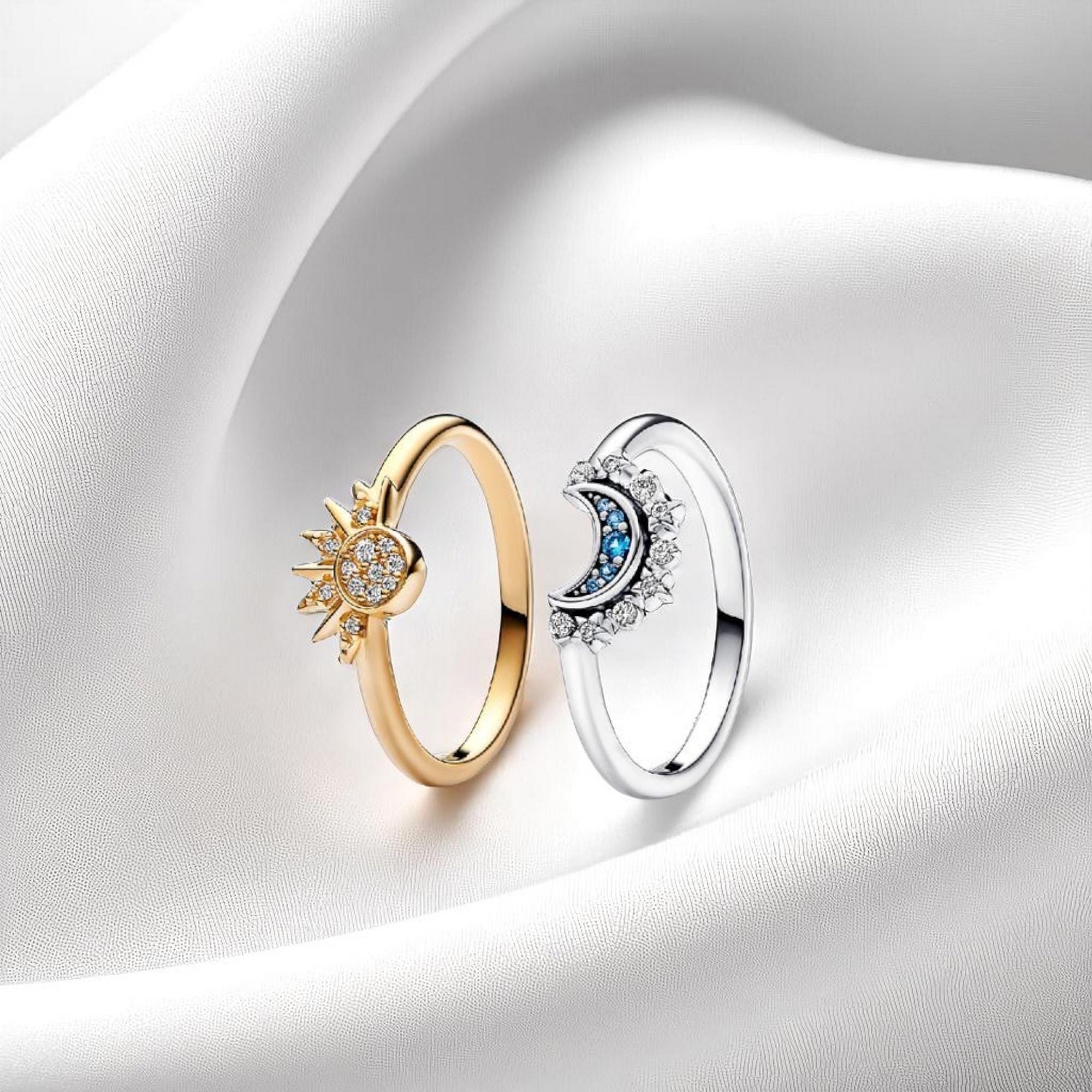パンドラ 54号 天空の輝く太陽と月のリングセット Pandora sun and moon ring set - Etsy 日本