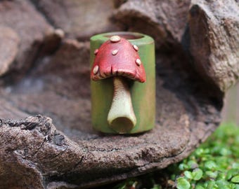 Mushroom toadstool dread bead 10-12mm