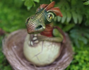 OOAK  hatching baby dragon sculpture