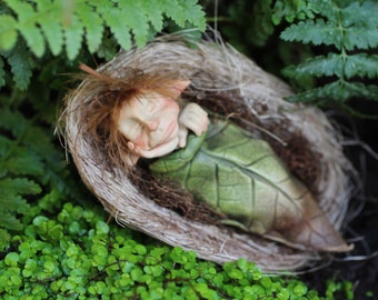 The sleeping elf OOAK art doll